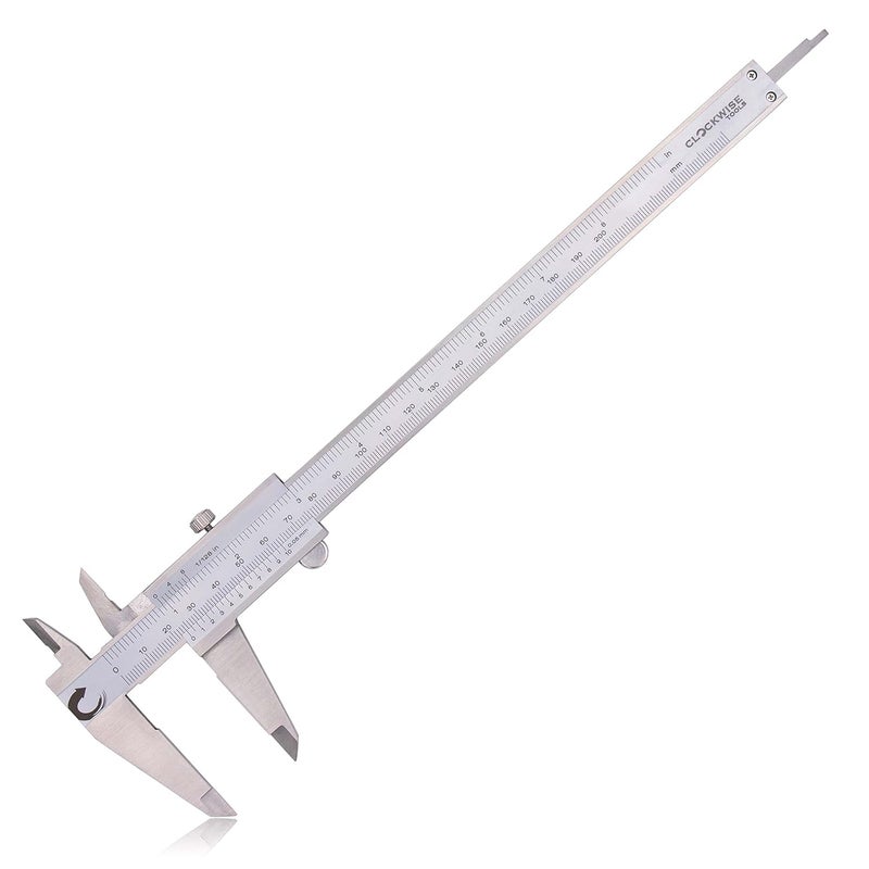 Clockwise Tools Vernier Caliper, DVLR-0805 0-8 Inch/200 mm, Inch (Fraction)/Metric, Stainless Steel - Image 1